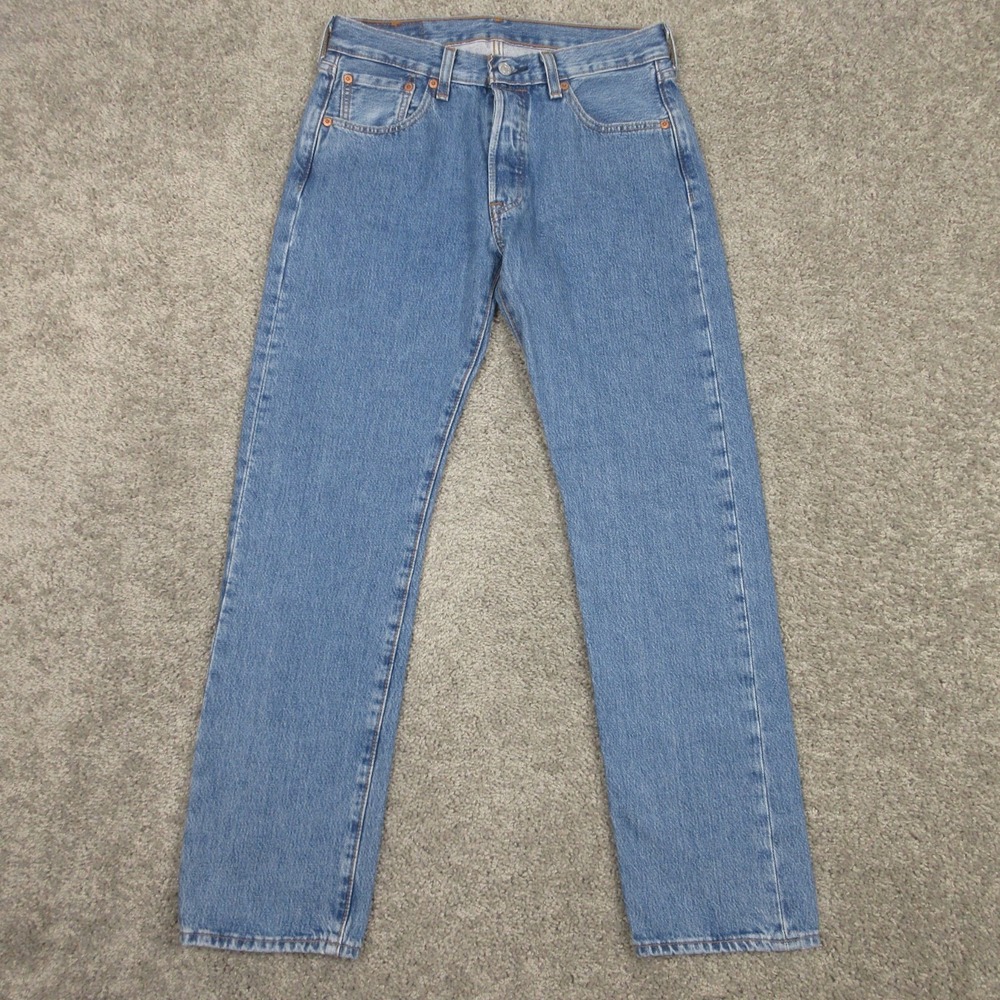 Levis Jeans Mens 29x30 Blue 501 Button‎ Fly Original Straight Cotton Denim Pants